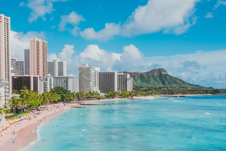 a beautiful beach in the center of a city