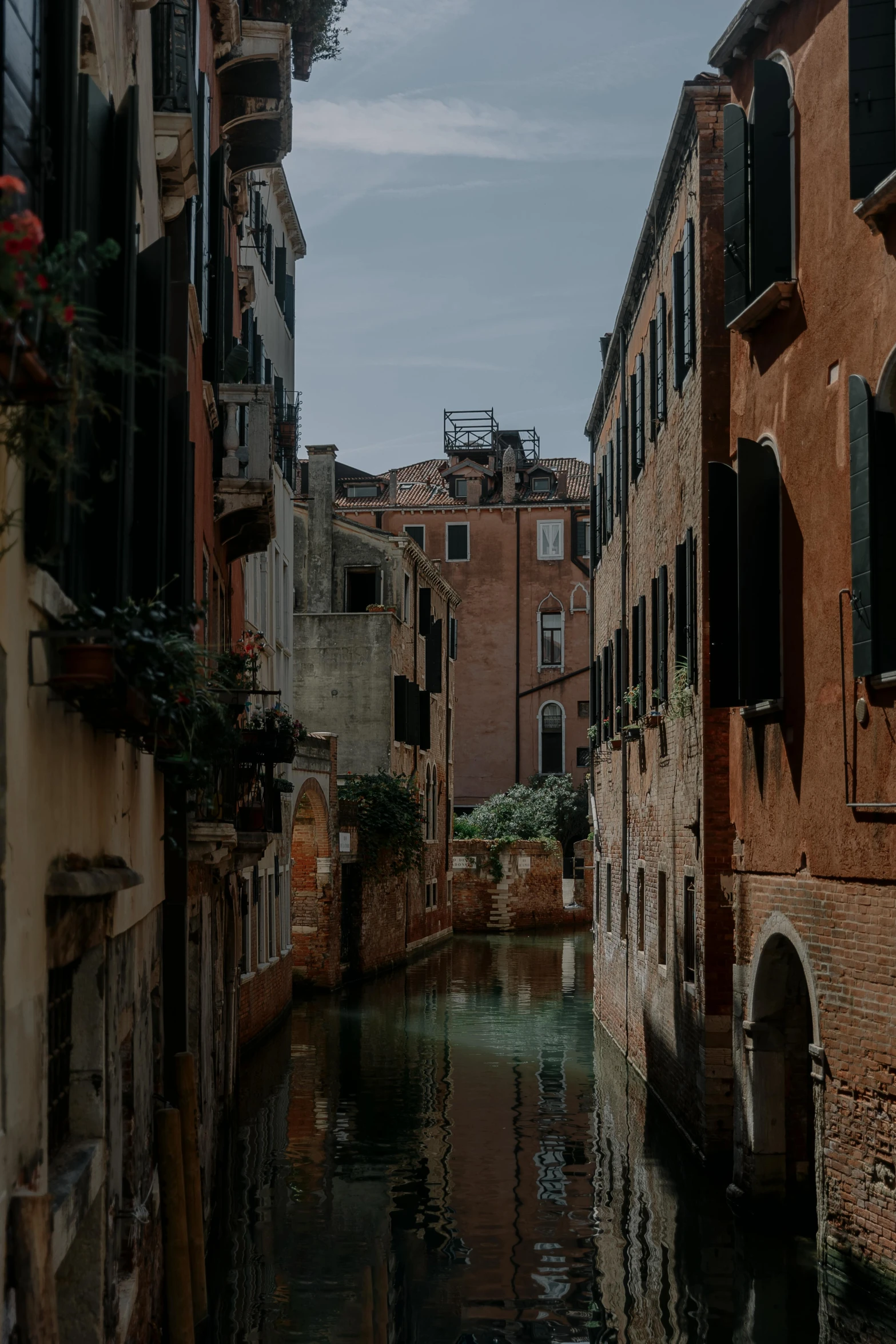 the canal runs through an old, run down building