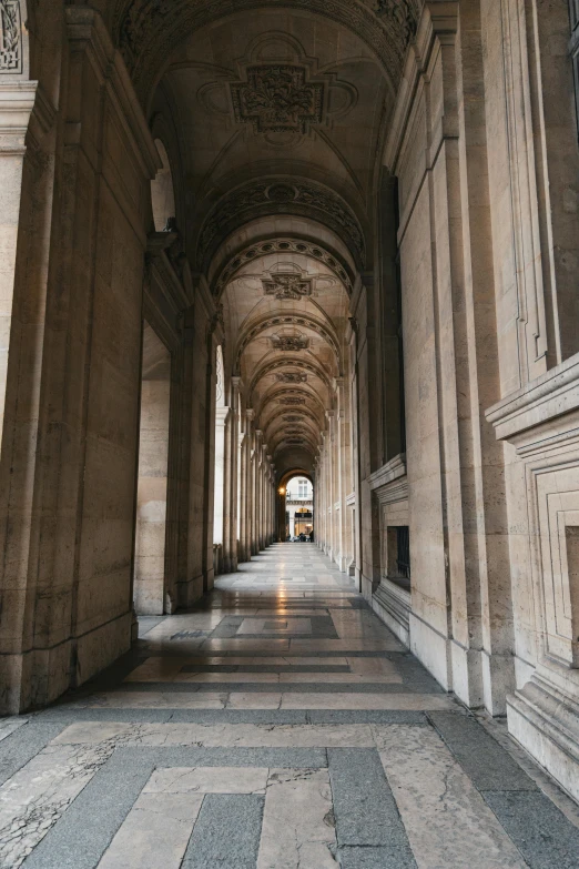 a picture of a walkway inside a building