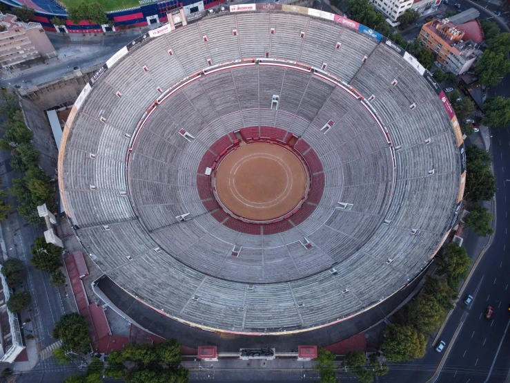 an aerial view of a stadium seating area