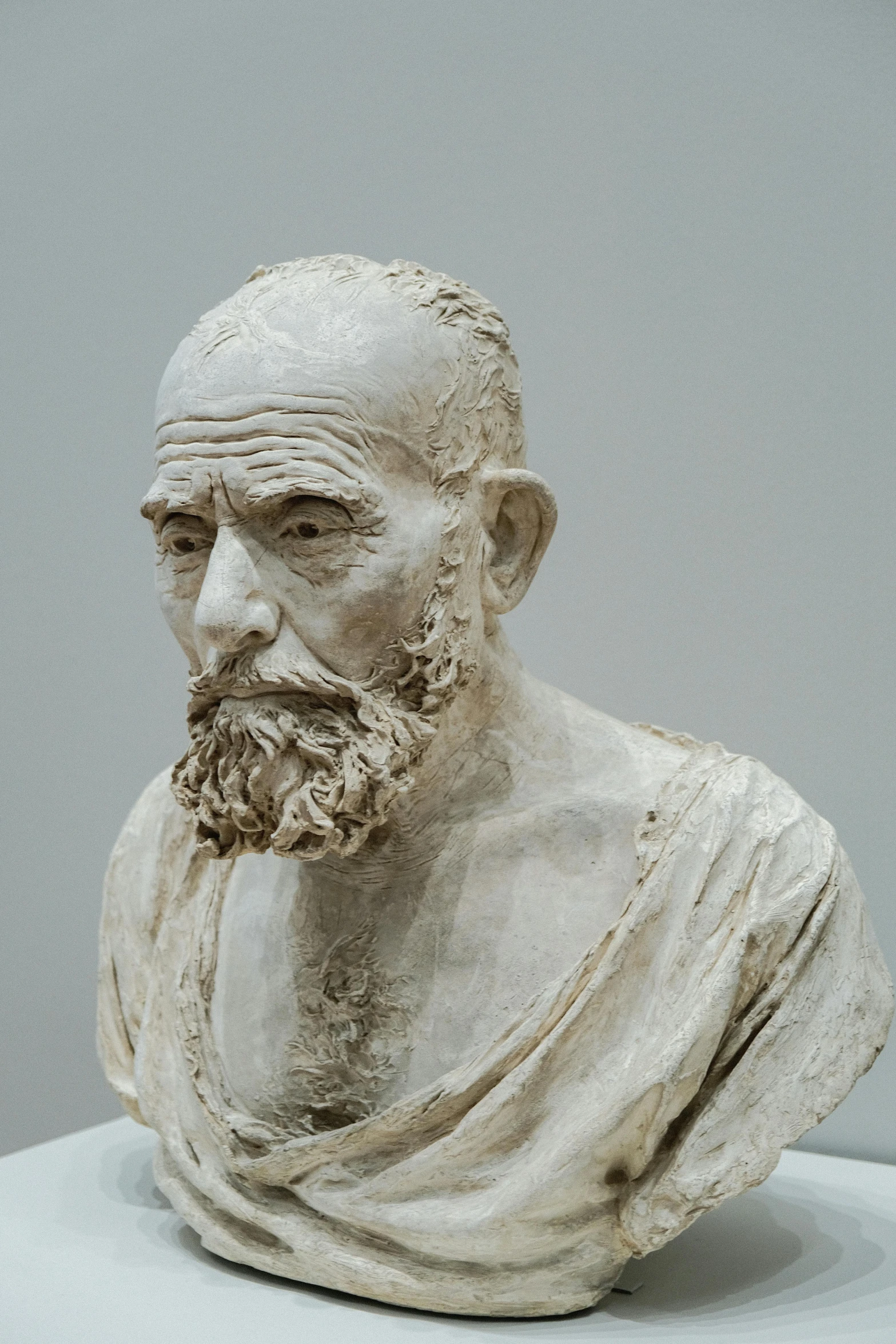 there is a bust of a man with a beard