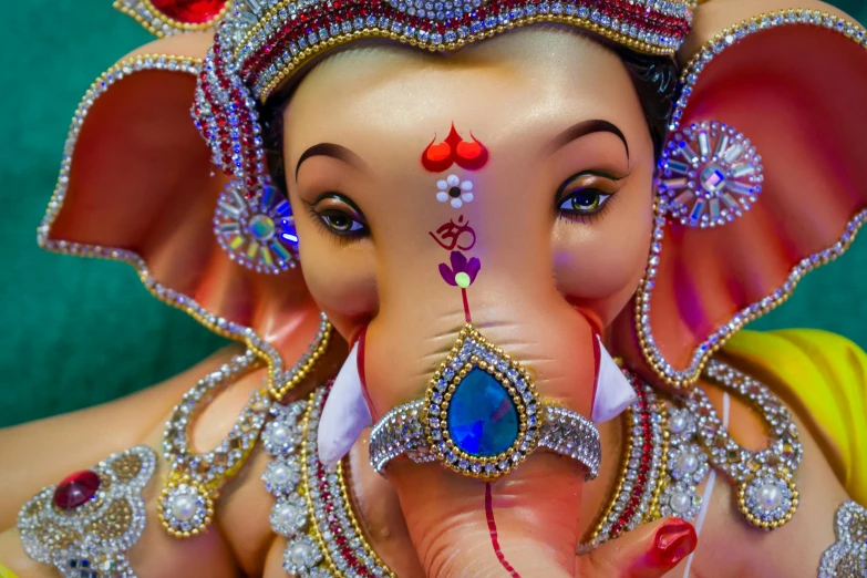 a close up of an idol of a little elephant