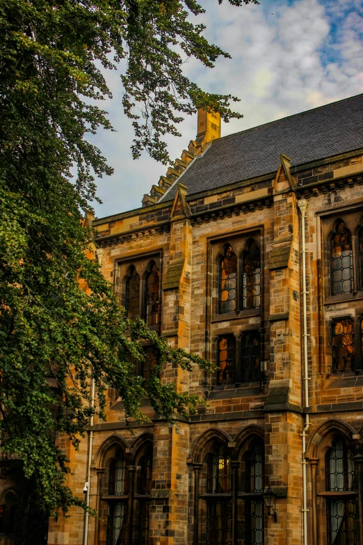 this is an image of a old building with a clock on it