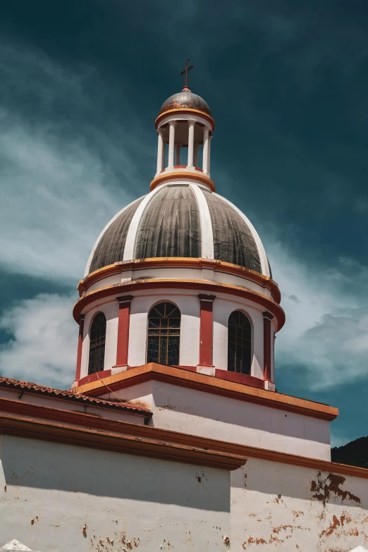 a church's roof with the dome missing