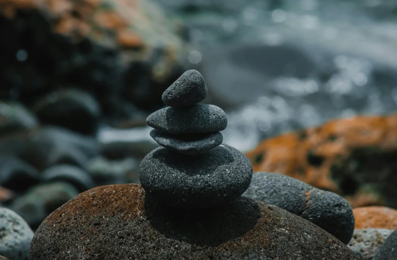 a stack of rocks sitting on top of each other