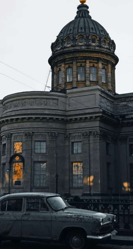 a very tall building with a domed top