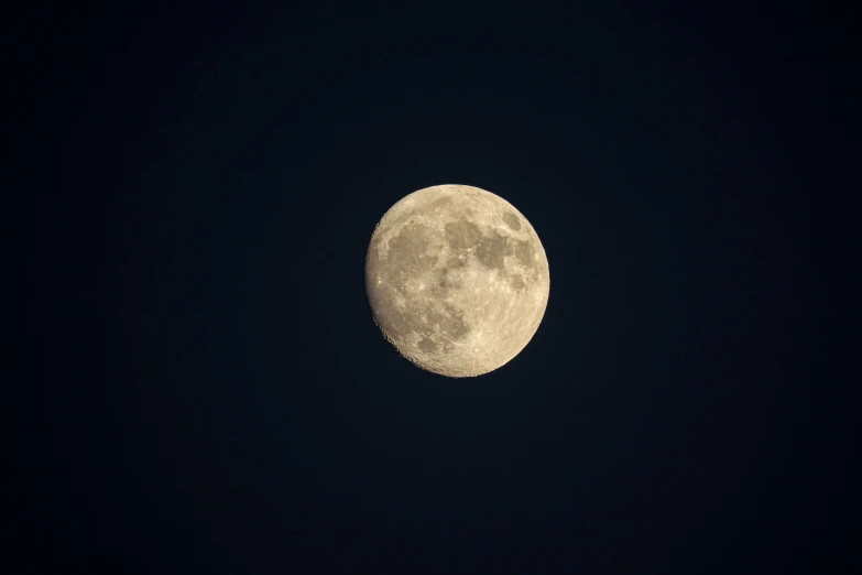 the full moon is almost a third way through the dark sky