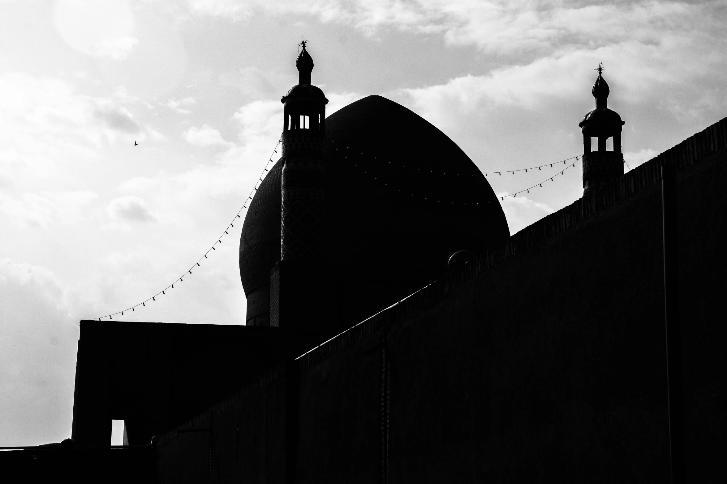 a view of the dome of an islamic building