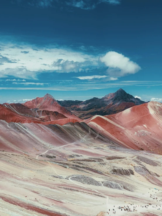 colorful mountains with the clouds in the sky