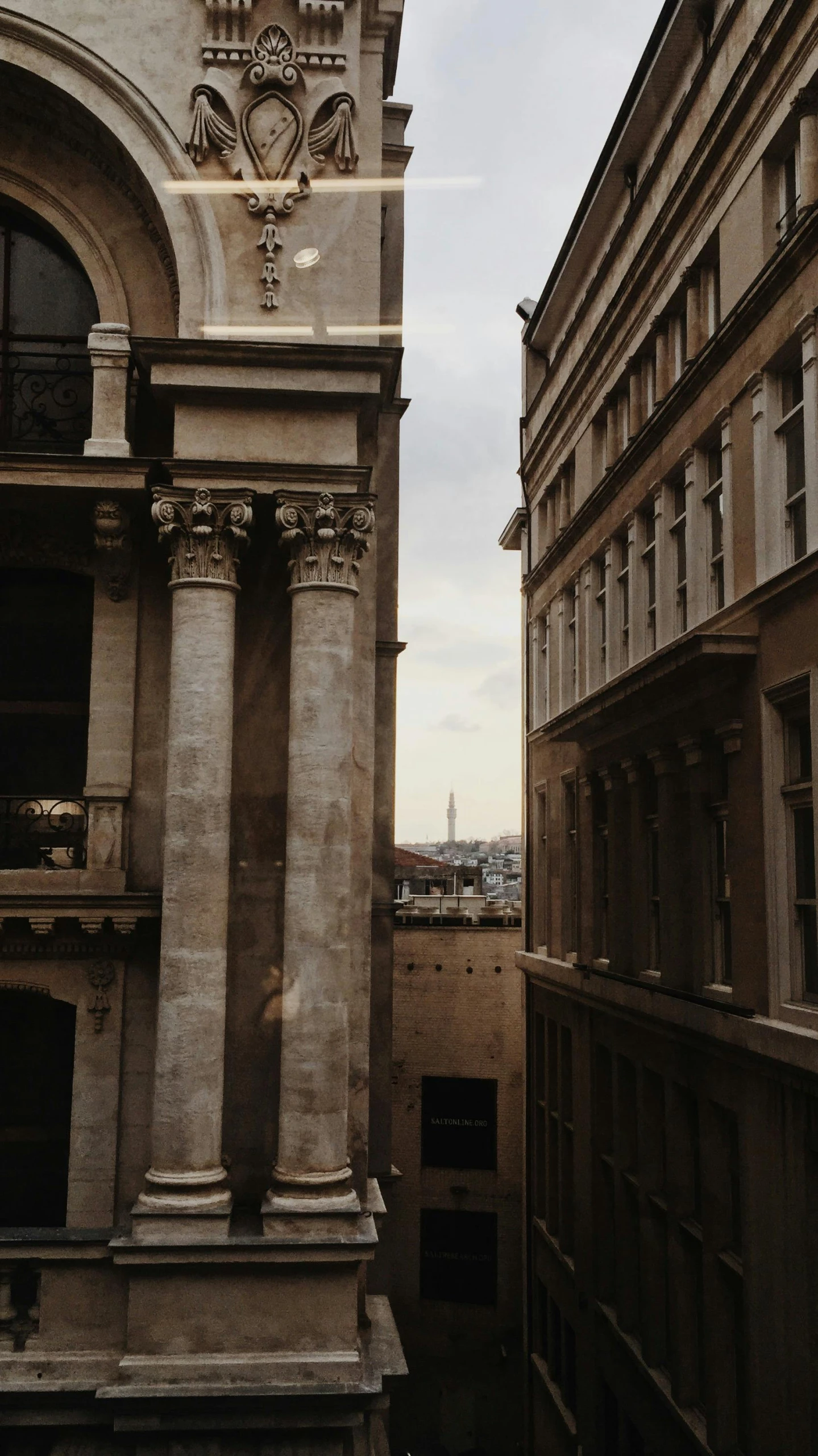 the top of two buildings near one another