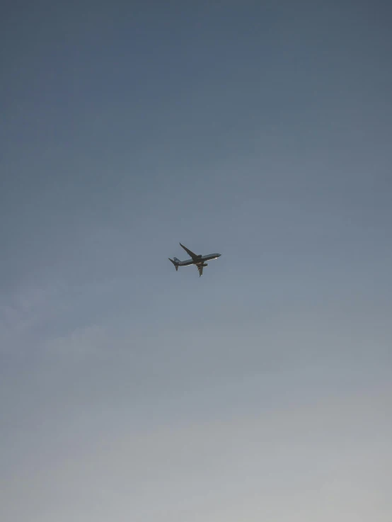 a passenger jet flying high in the sky