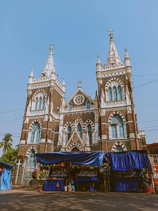 there is a very old church with many spires