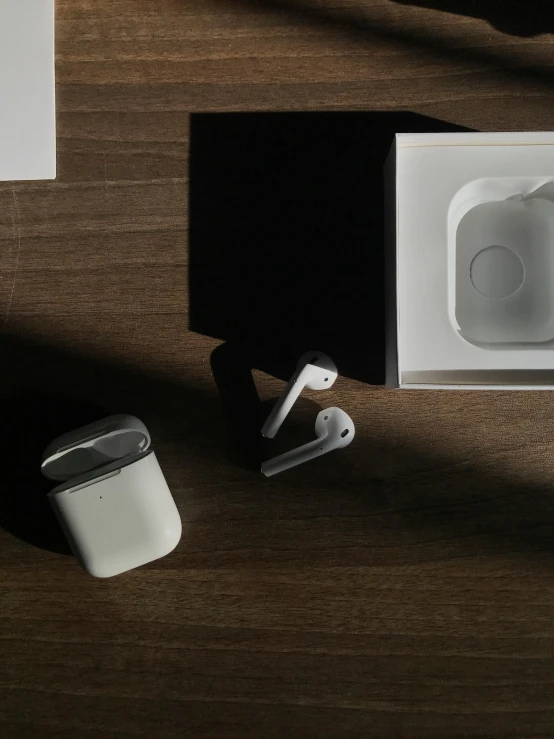 an apple product and its box on top of it