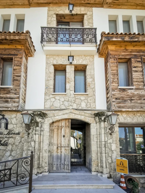 a big building with a gate in front of it