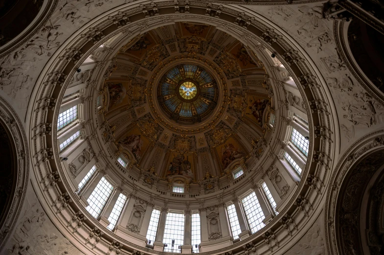 a large dome with a skylight and several windows