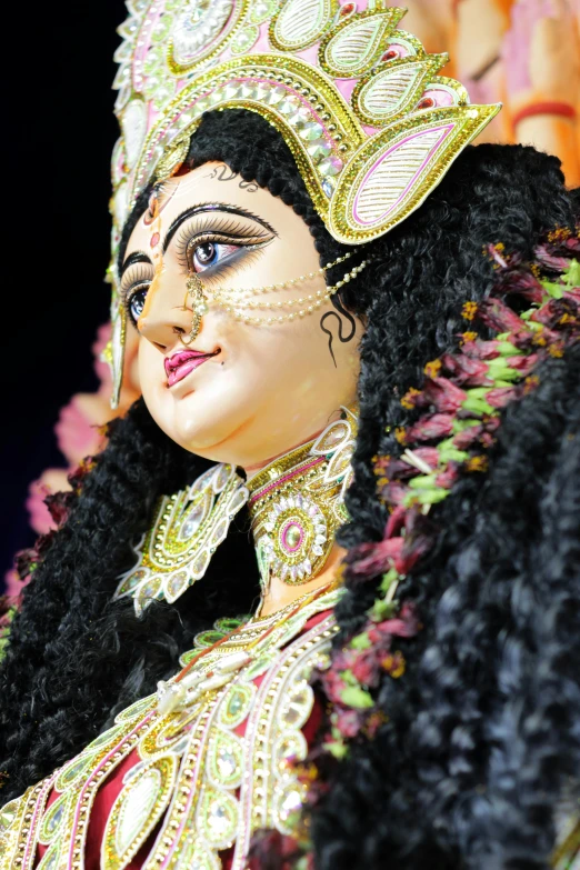 a close - up of a costumed person wearing makeup