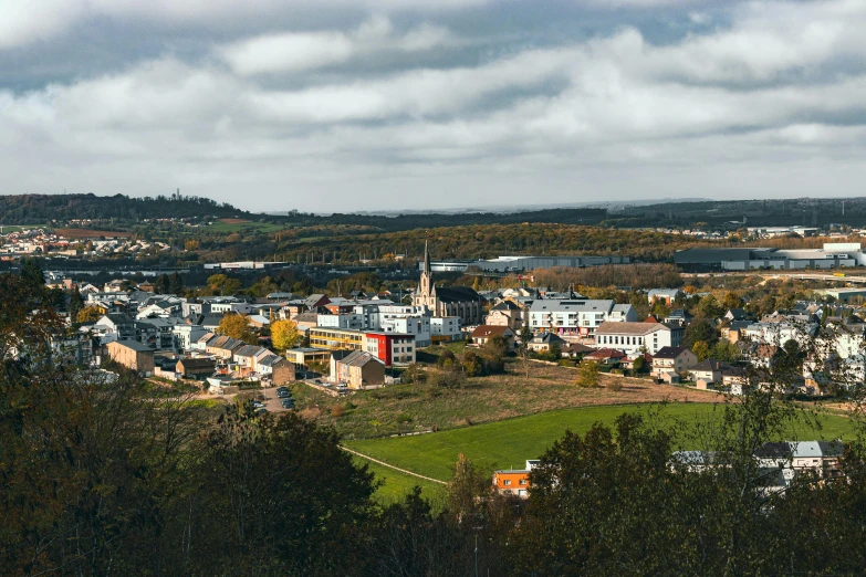 an aerial view of the city of an old town