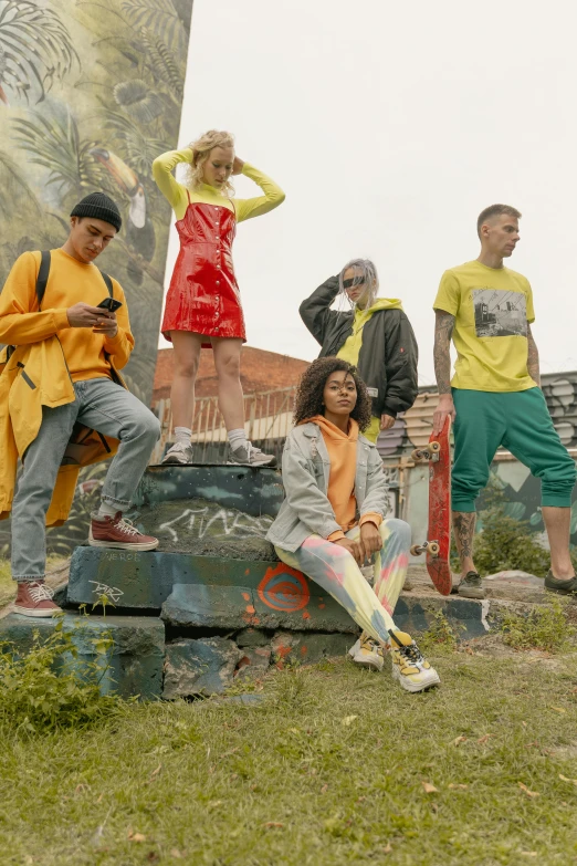 three people in colorful clothes standing outside on some rocks