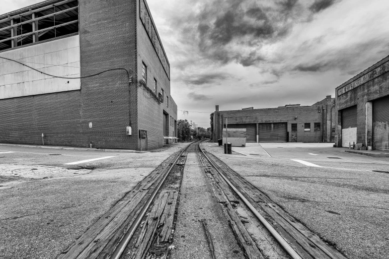 the abandoned warehouses area of an industrial complex