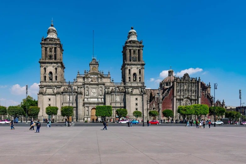 a large cathedral sitting on top of a stone building