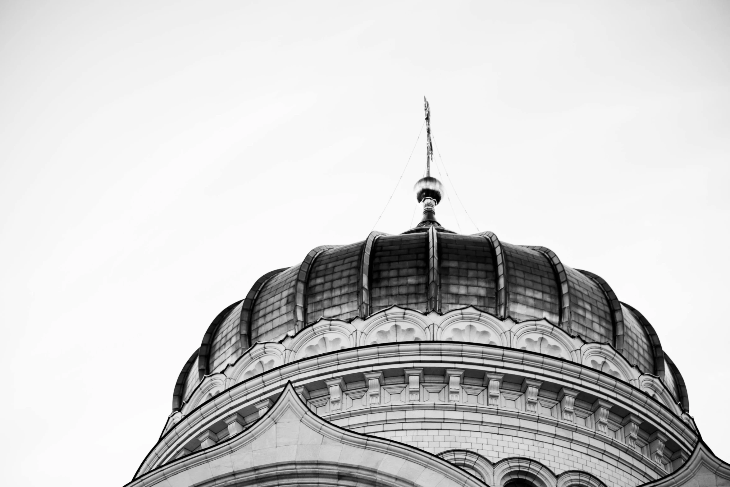 a black and white po of the dome of a building