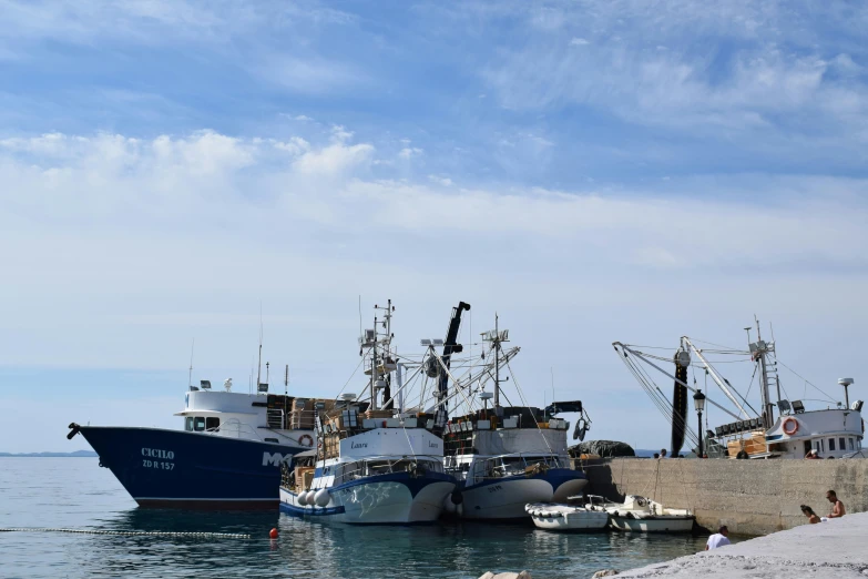 a couple of large boats in the water