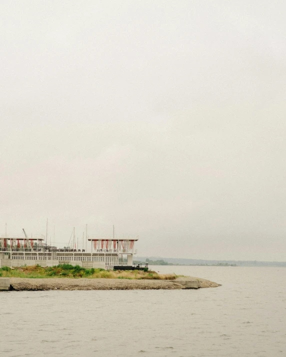 a large river boat in a large body of water