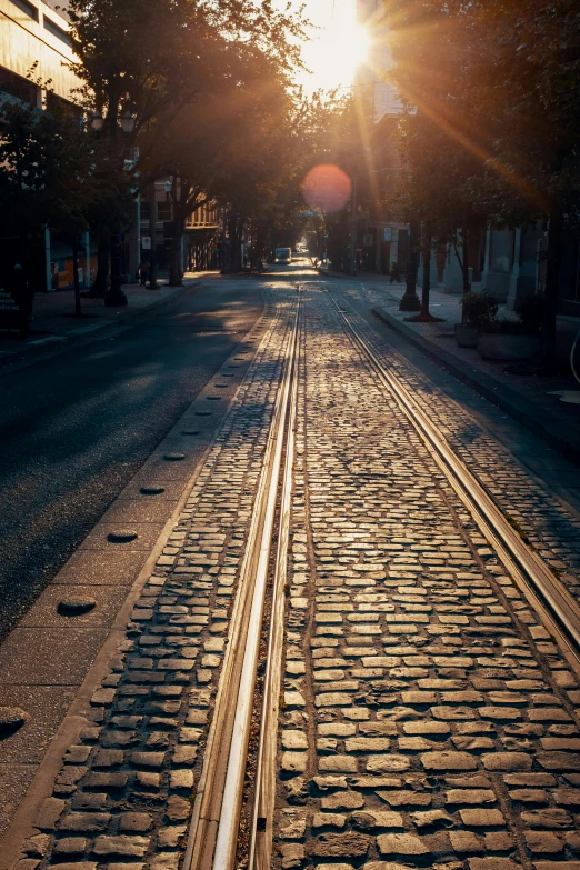 a street that has some tracks in it