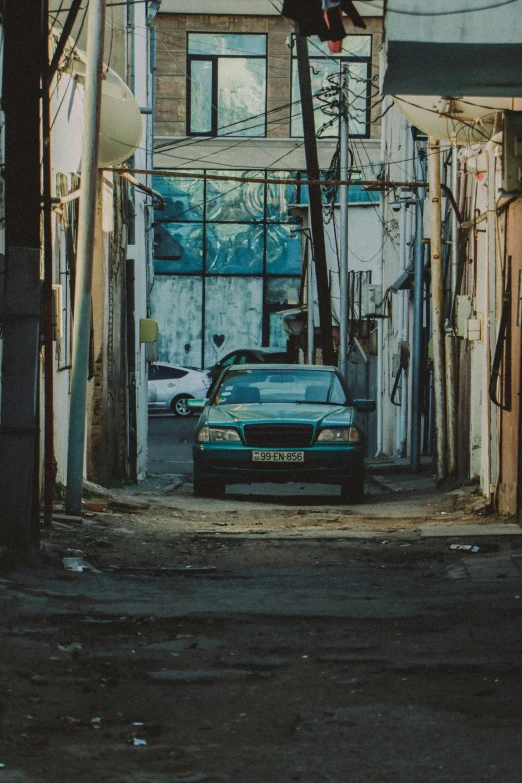 a car parked on the side of a road