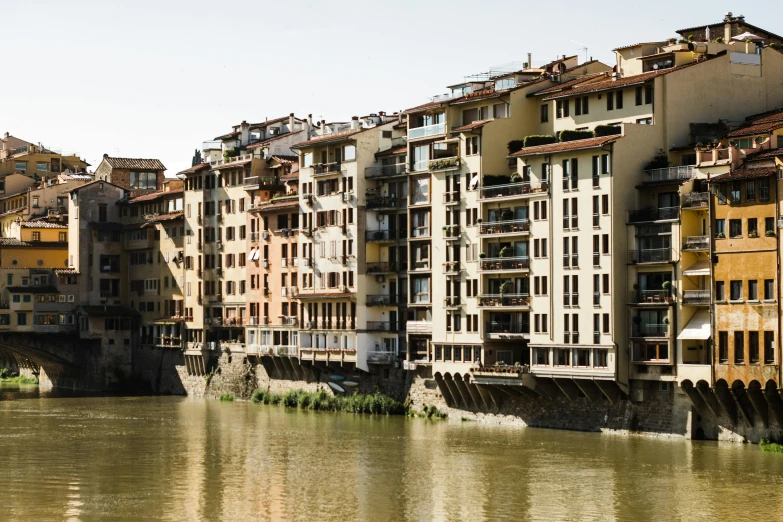 an old city sits near the river