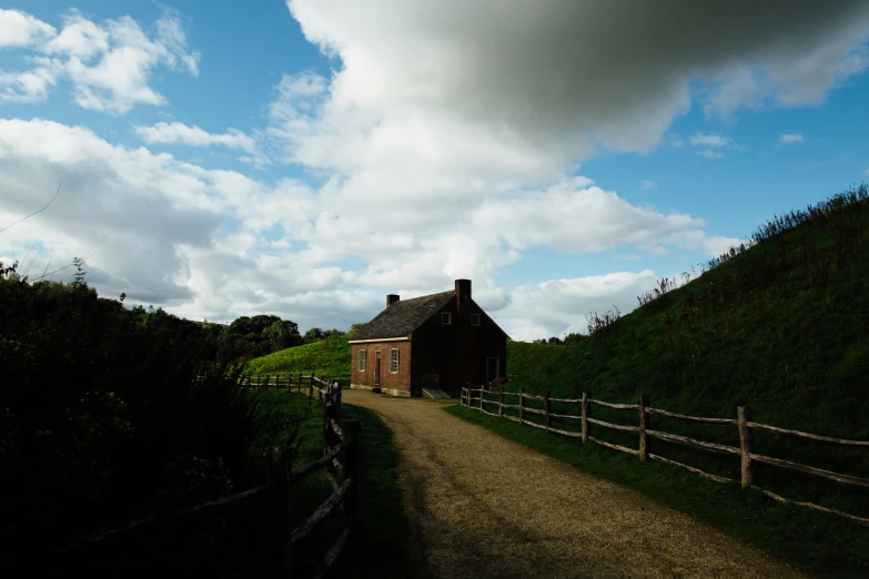 the house is built up on the hillside