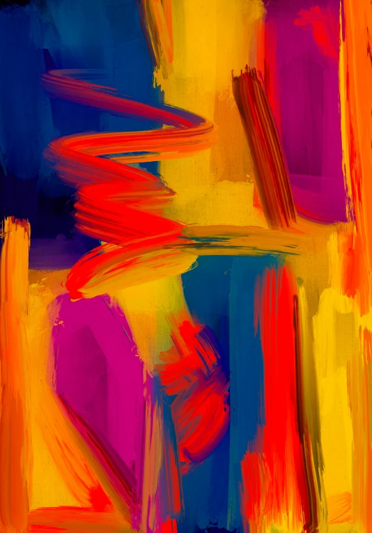 abstract painting in bright and vivid colors