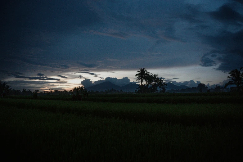 the evening sky is very dark and dark