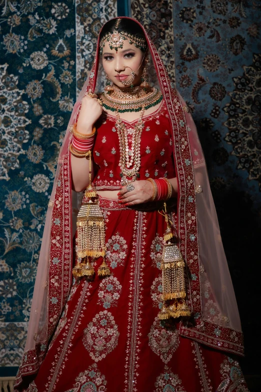 a beautiful woman in an indian wedding outfit