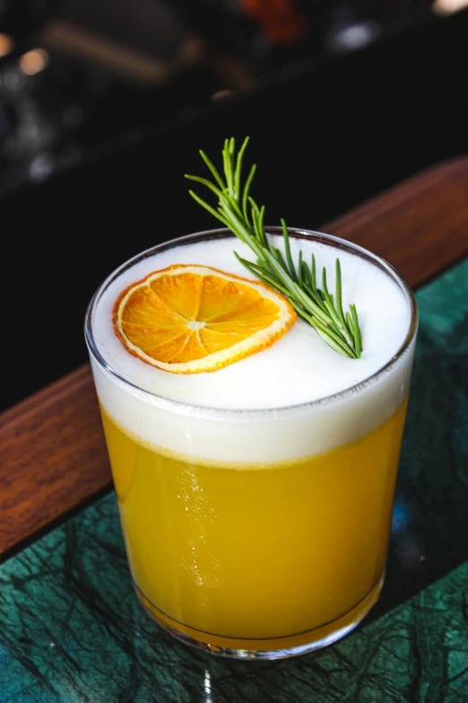 a drink sitting on top of a table