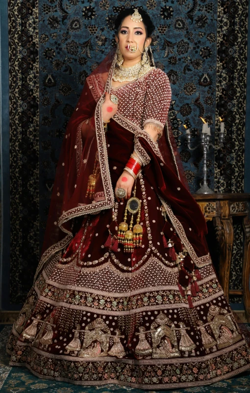 an indian woman in her wedding dress