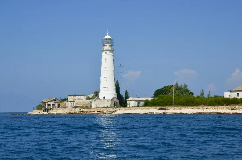 the light house has been restored to look like a lighthouse