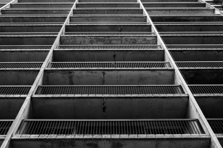 an abstract black and white po of a building