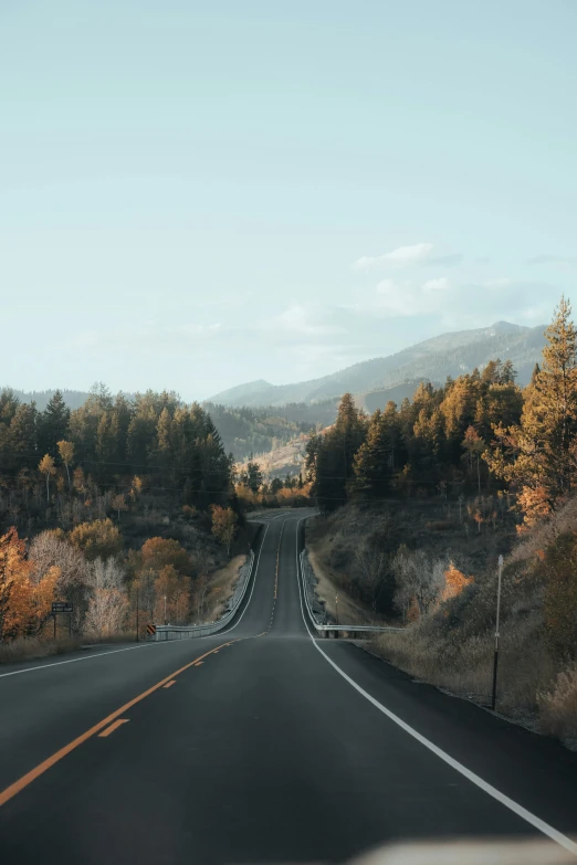 a black road with some white lines on the sides