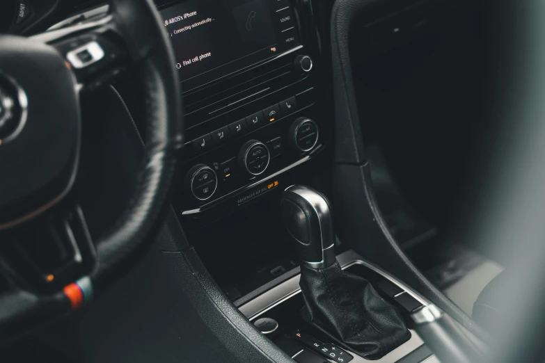 the interior of a modern car with the instrument