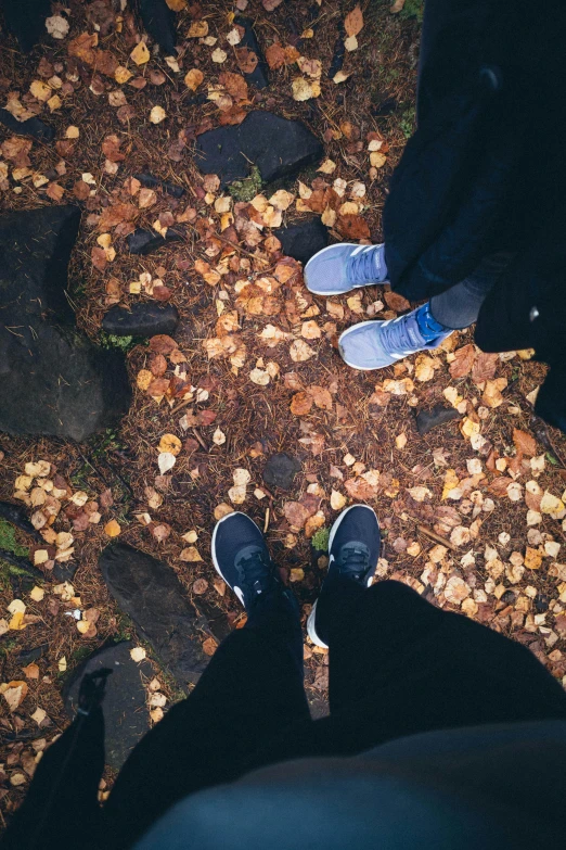 view from above of people standing next to each other