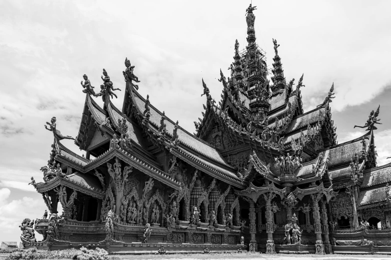 an ornate structure with many different windows is shown