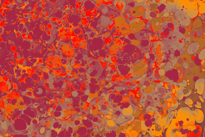 many yellow and red spots are in the water