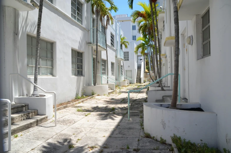 several balconies lined up next to each other in front of building