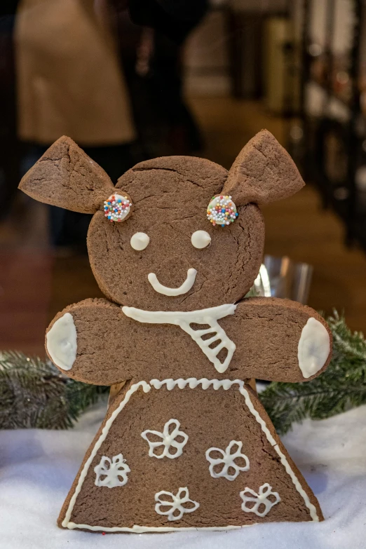 a ginger bread doll made from chocolate sugar