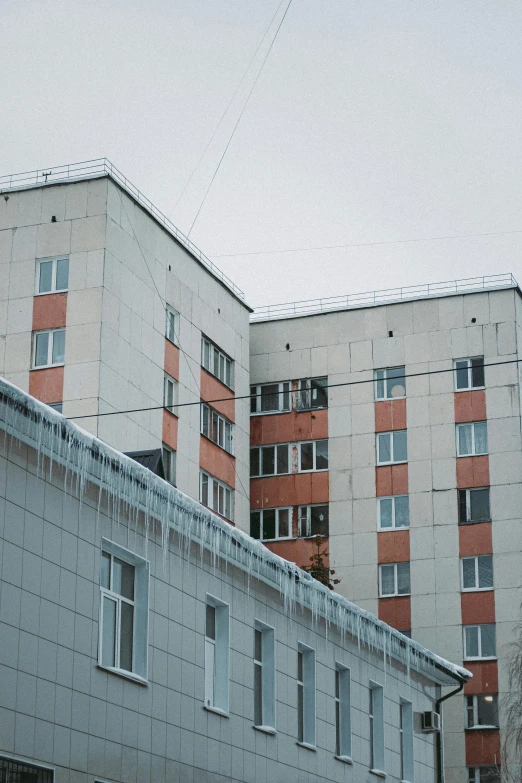 the building with icicles is very large in size