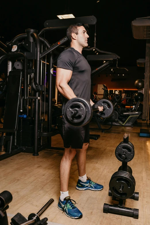 a man is doing exercises at the gym