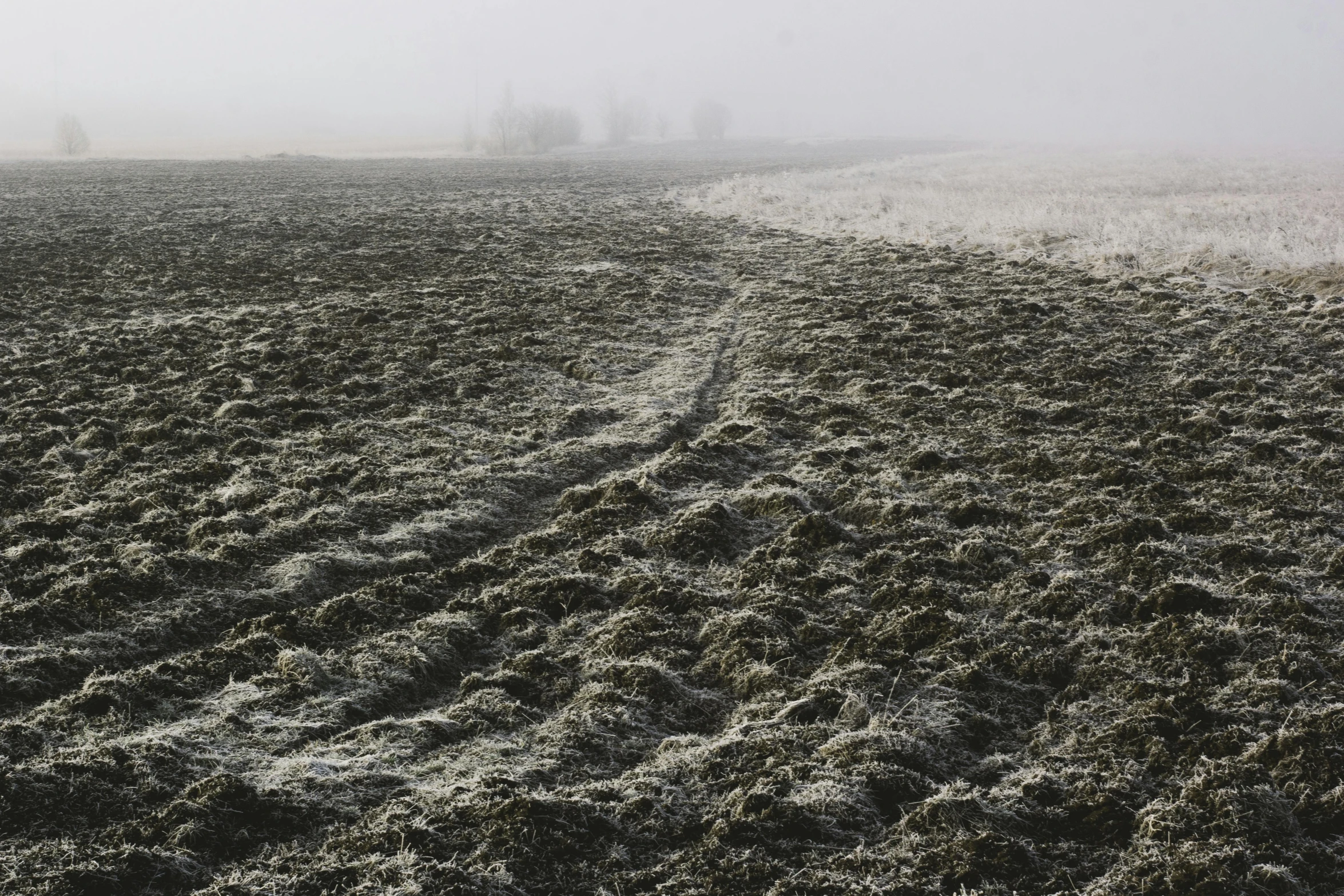 two lines are being drawn across a field of snow