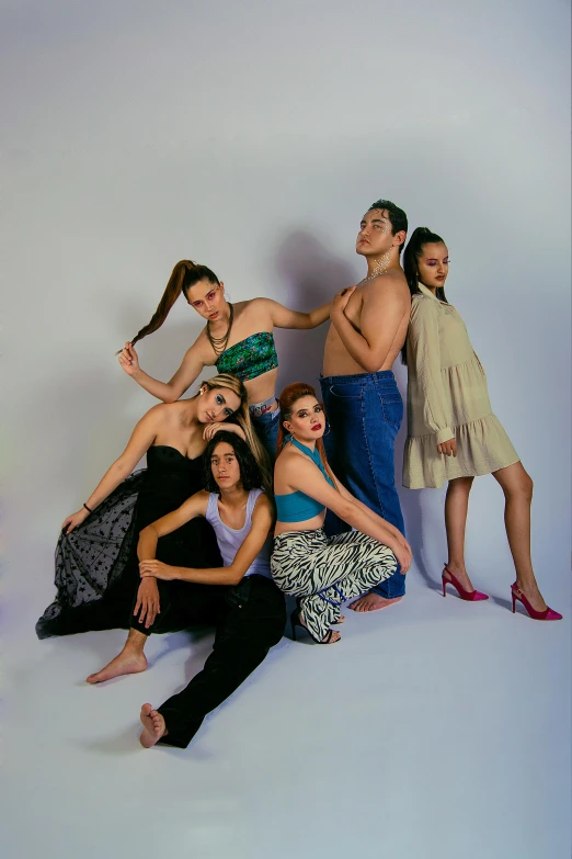 five different woman posing for a po together