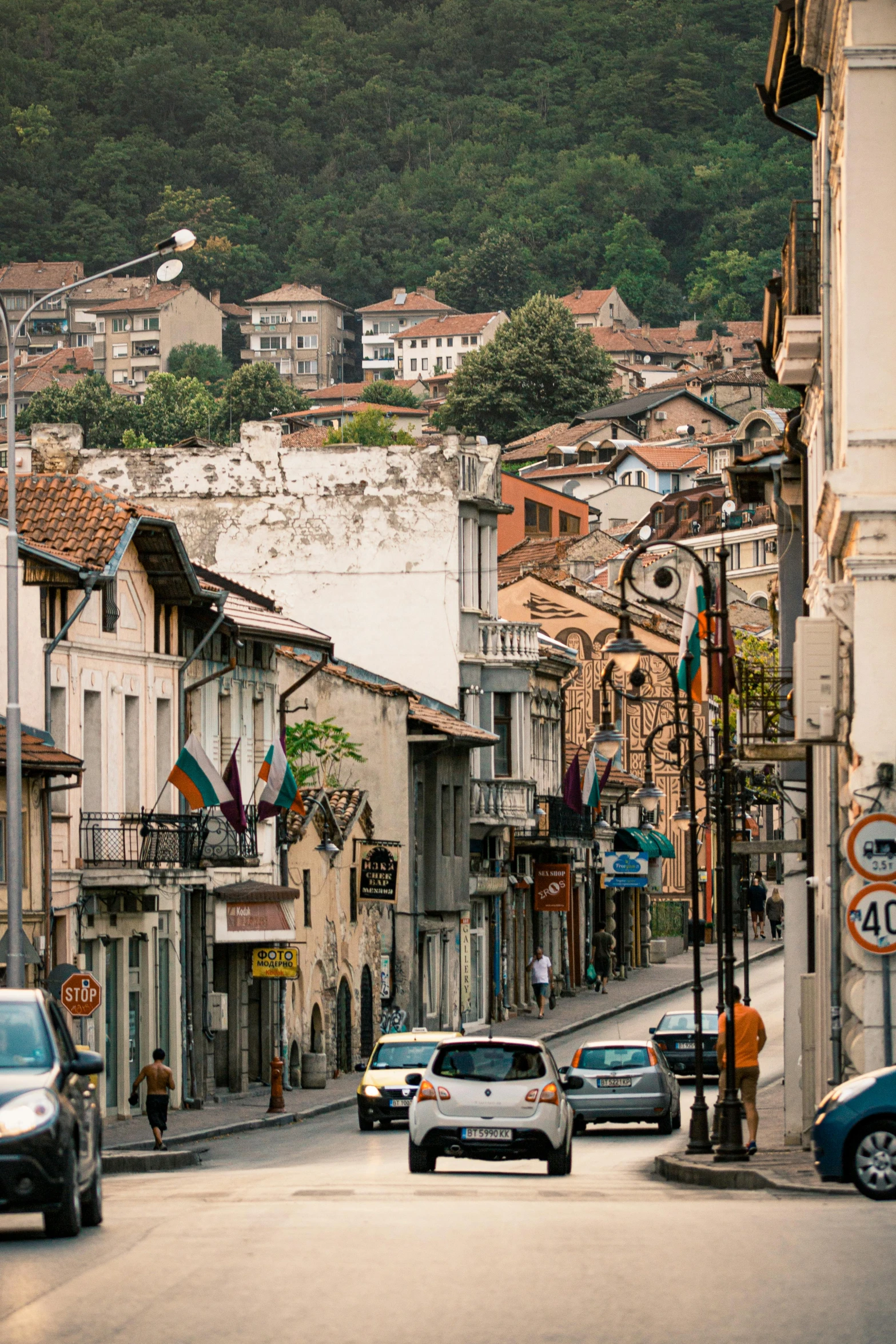 a wide street is seen in this image